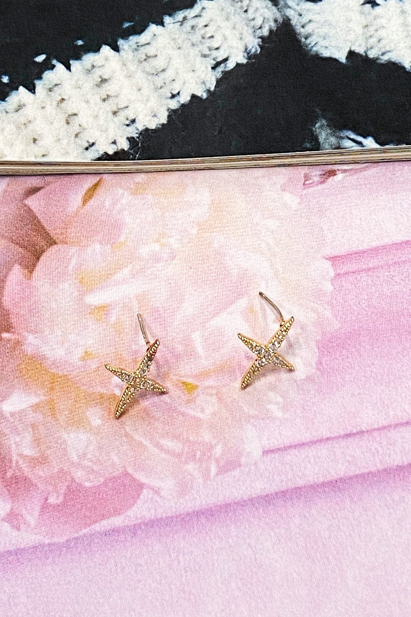 Gold Shining On Crystal Star Earrings - FINAL SALE - Madison and Mallory