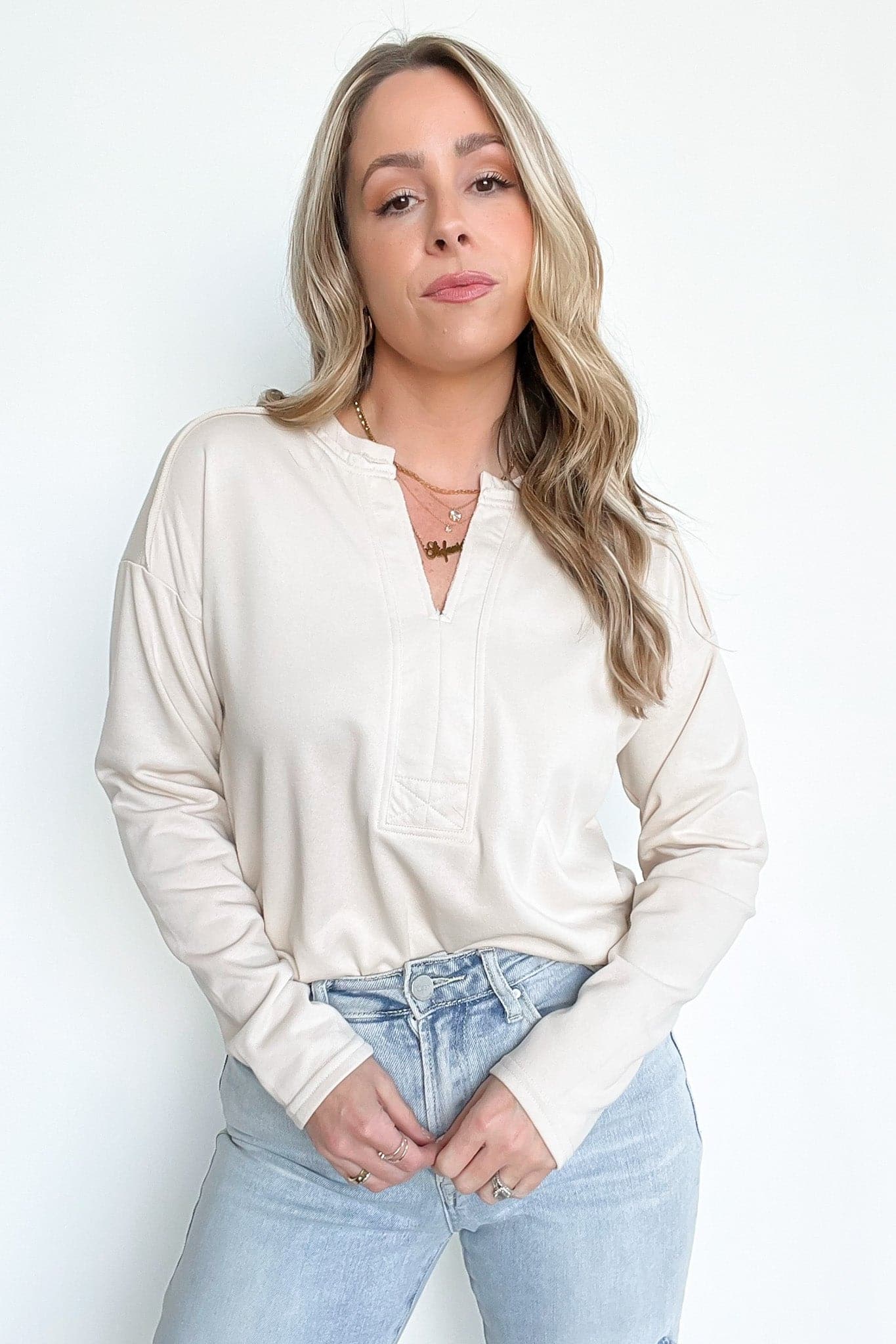  Shiren Raw Edge Knit Top - FINAL SALE - Madison and Mallory