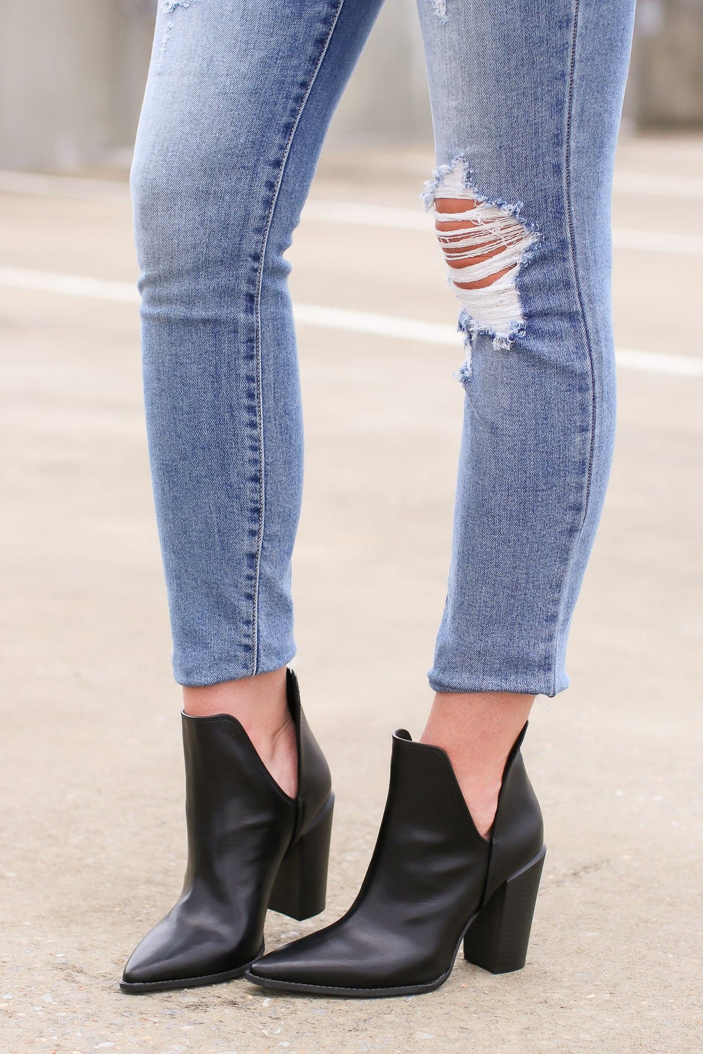  Sieara Side Cutout Heeled Bootie - FINAL SALE - Madison and Mallory