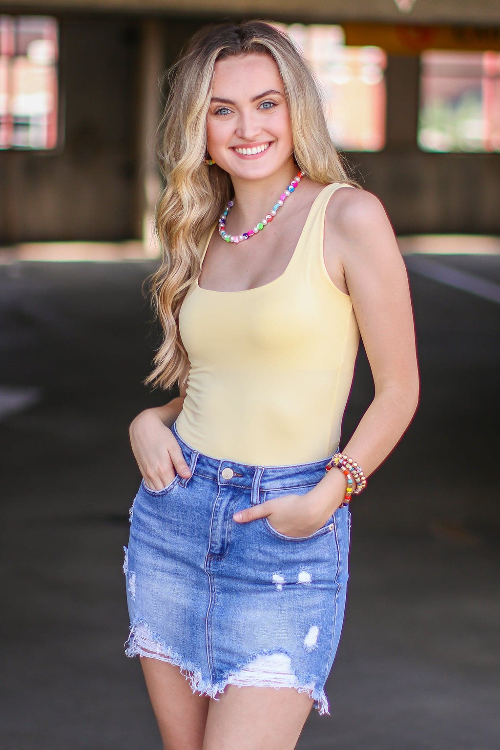 Butter / S Sightsee Square Neck Bodysuit - FINAL SALE - Madison and Mallory