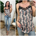  Sila Animal Print Lace Cami Top - FINAL SALE - Madison and Mallory