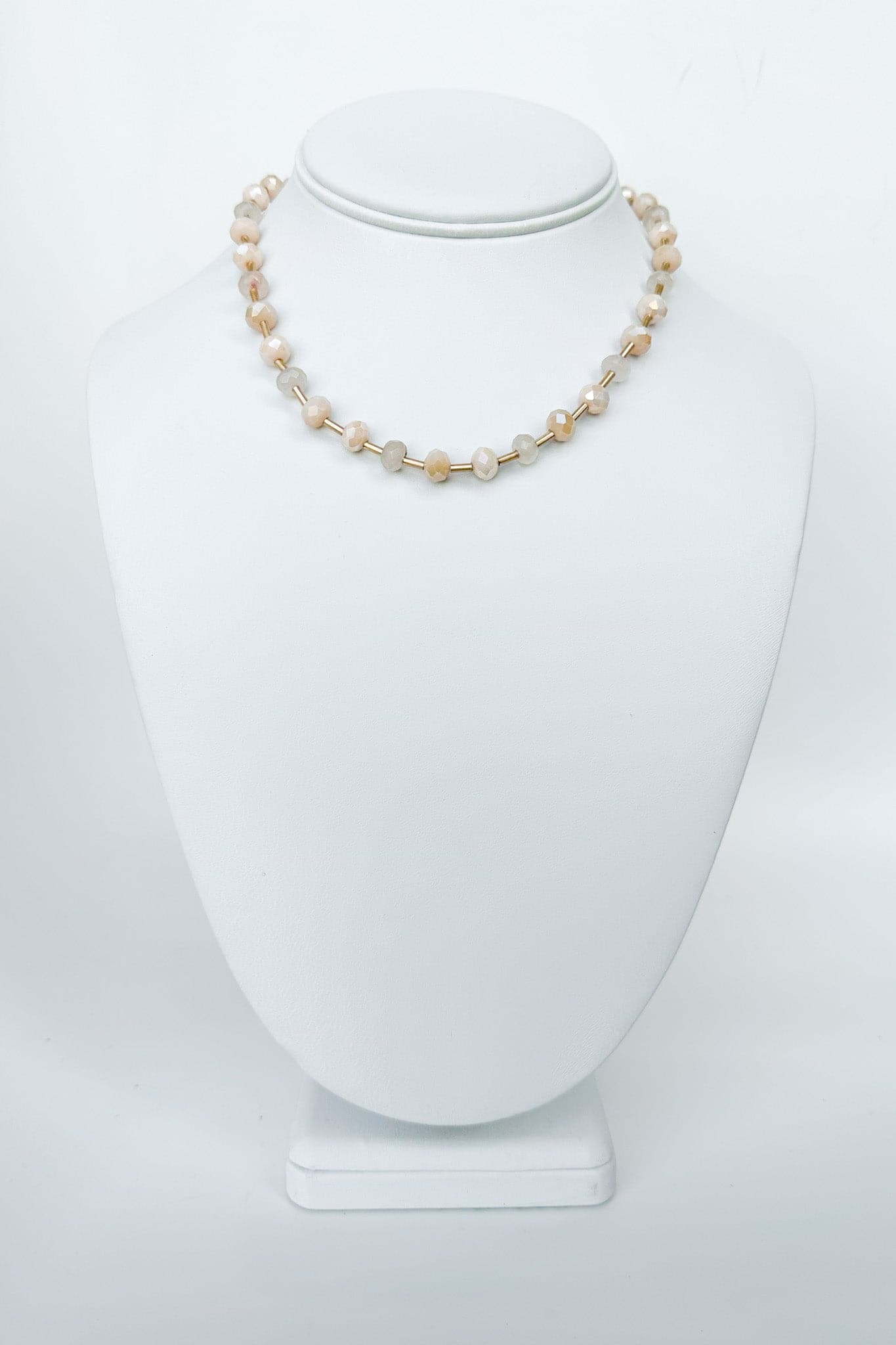 Peach Silvanah Glass Bead Necklace - Madison and Mallory
