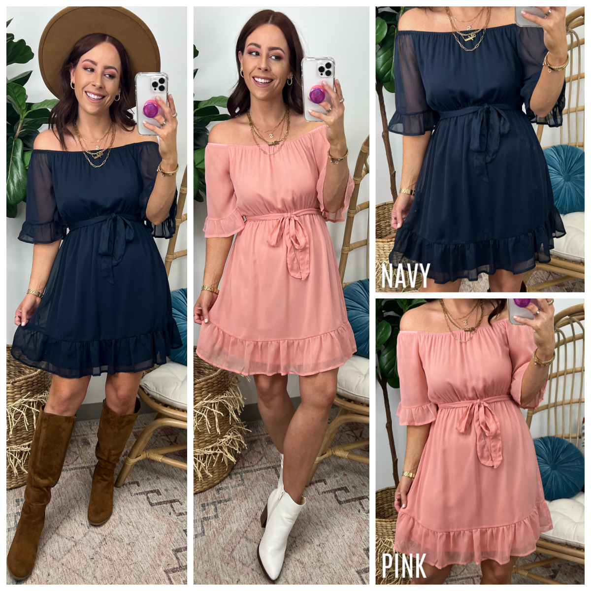  So Much Yes Off Shoulder Ruffle Dress - Madison and Mallory