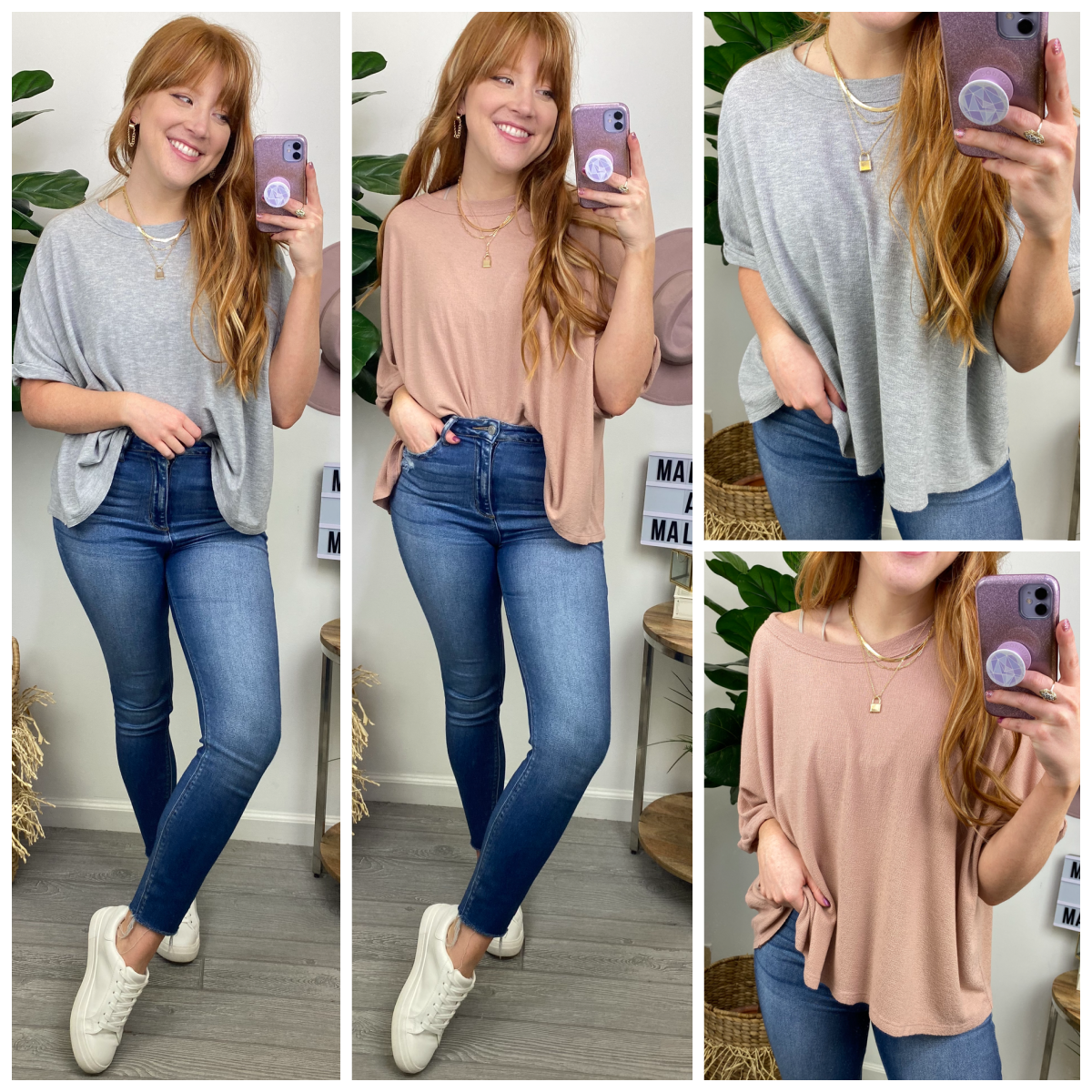  Sonna Cuffed Sleeve Relaxed Top - Madison and Mallory