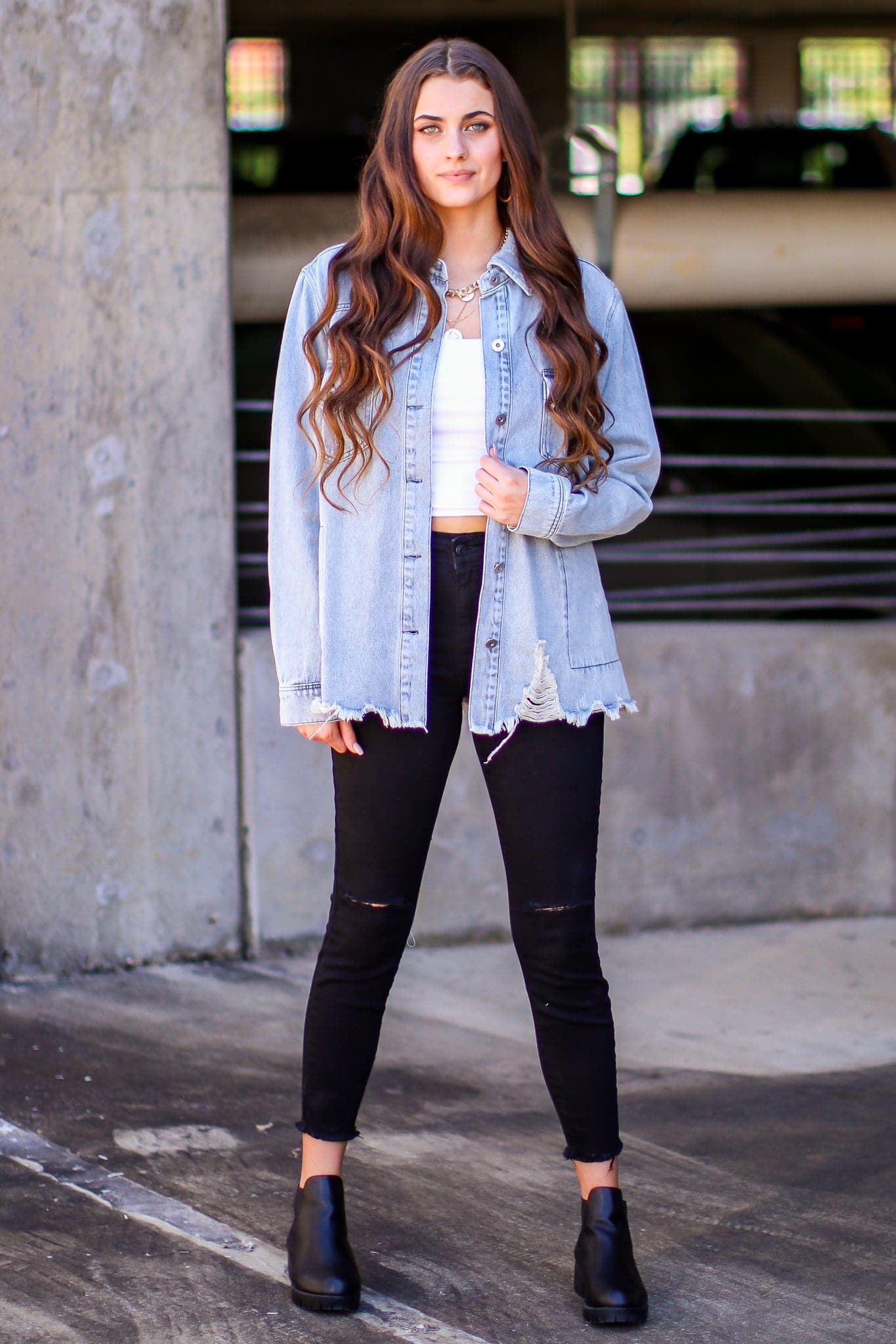  Spend the Day Distressed Denim Jacket - FINAL SALE - Madison and Mallory