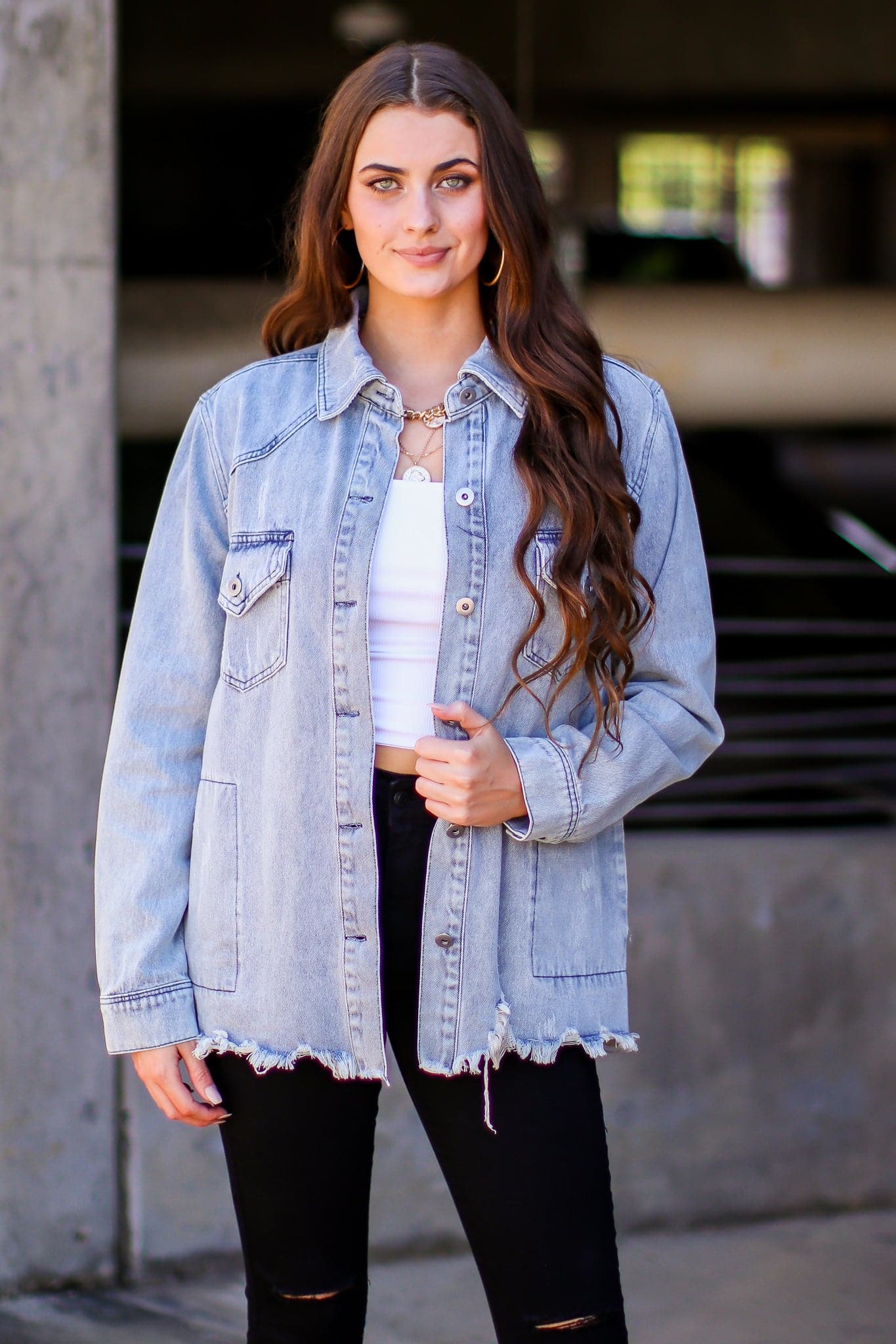  Spend the Day Distressed Denim Jacket - FINAL SALE - Madison and Mallory