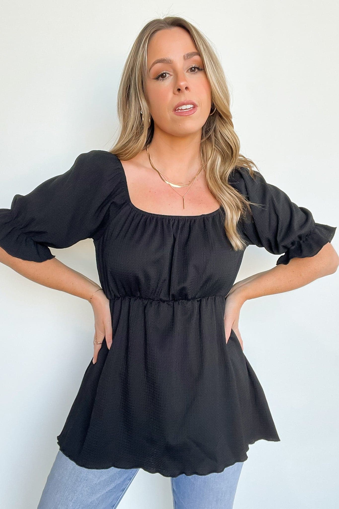 Step into Daylight Square Neck Babydoll Top - FINAL SALE - Madison and Mallory