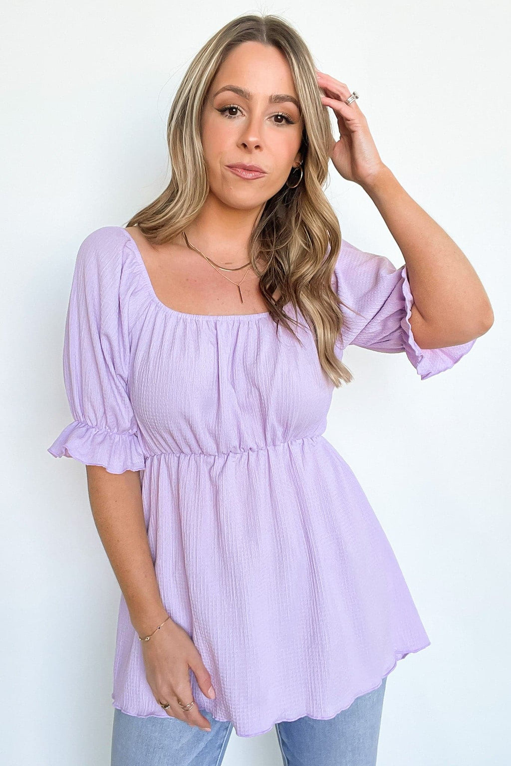  Step into Daylight Square Neck Babydoll Top - FINAL SALE - Madison and Mallory
