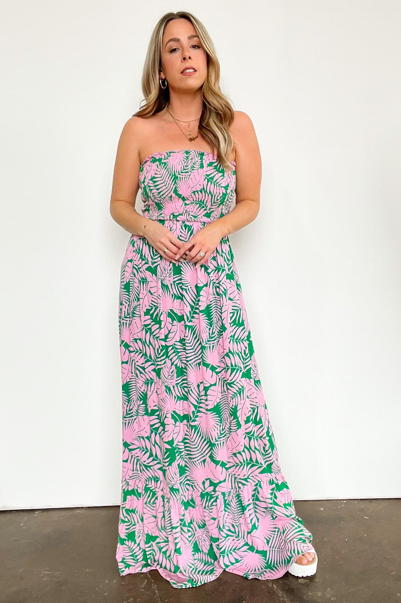 Still in Paradise Tropical Print Smocked Maxi Dress - FINAL SALE · Madison  + Mallory