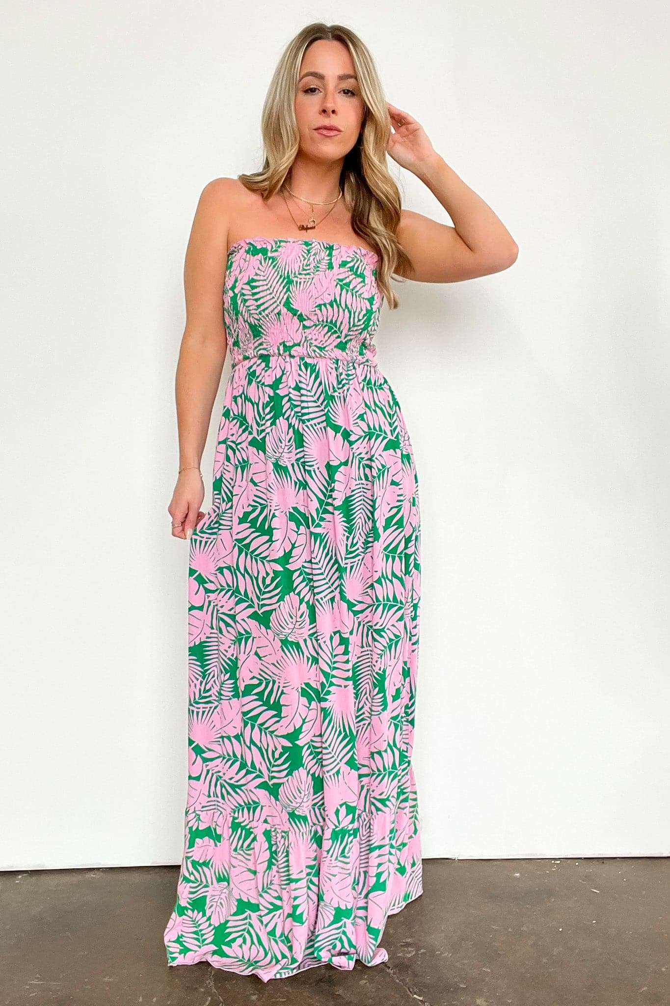  Still in Paradise Tropical Print Smocked Maxi Dress - FINAL SALE - Madison and Mallory