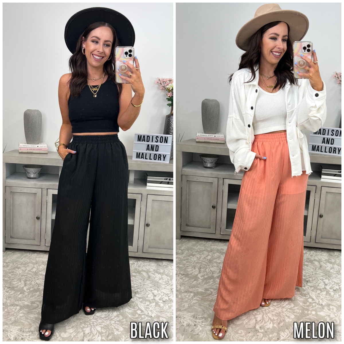  Stopping Time Flowy Wide Leg Pants - FINAL SALE - Madison and Mallory