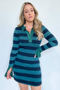 S / Navy Stripe Your Interest Collared Dress - FINAL SALE - Madison and Mallory