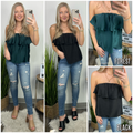 Stun and Only Ruffle Satin Top - FINAL SALE - Madison and Mallory