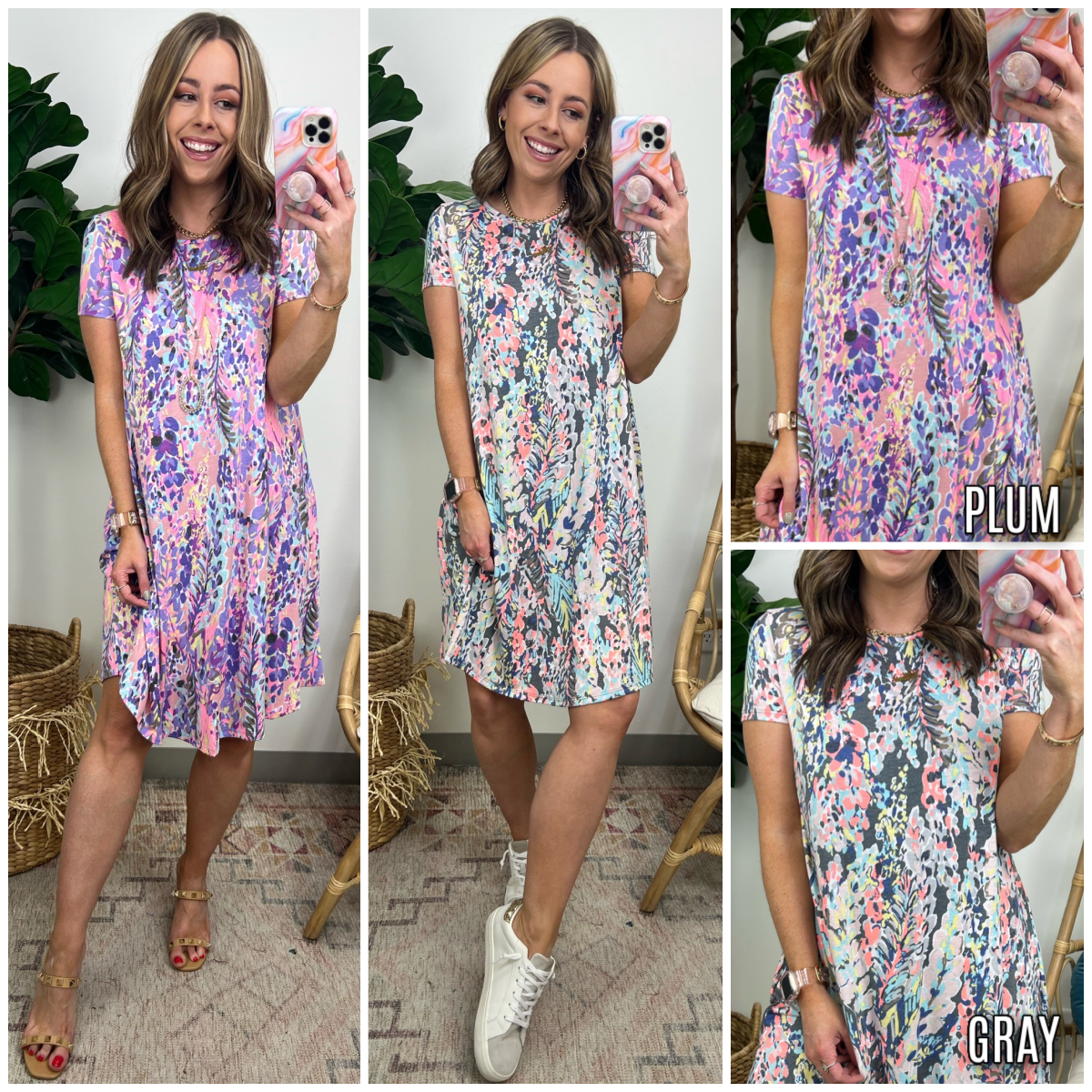  Summer Trip Floral Palm Print Dress - FINAL SALE - Madison and Mallory