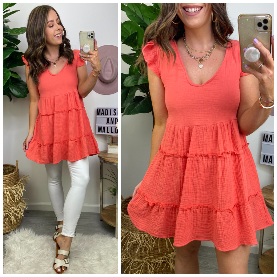  Sweet Admirer Tiered Ruffle Tunic Dress - FINAL SALE - Madison and Mallory