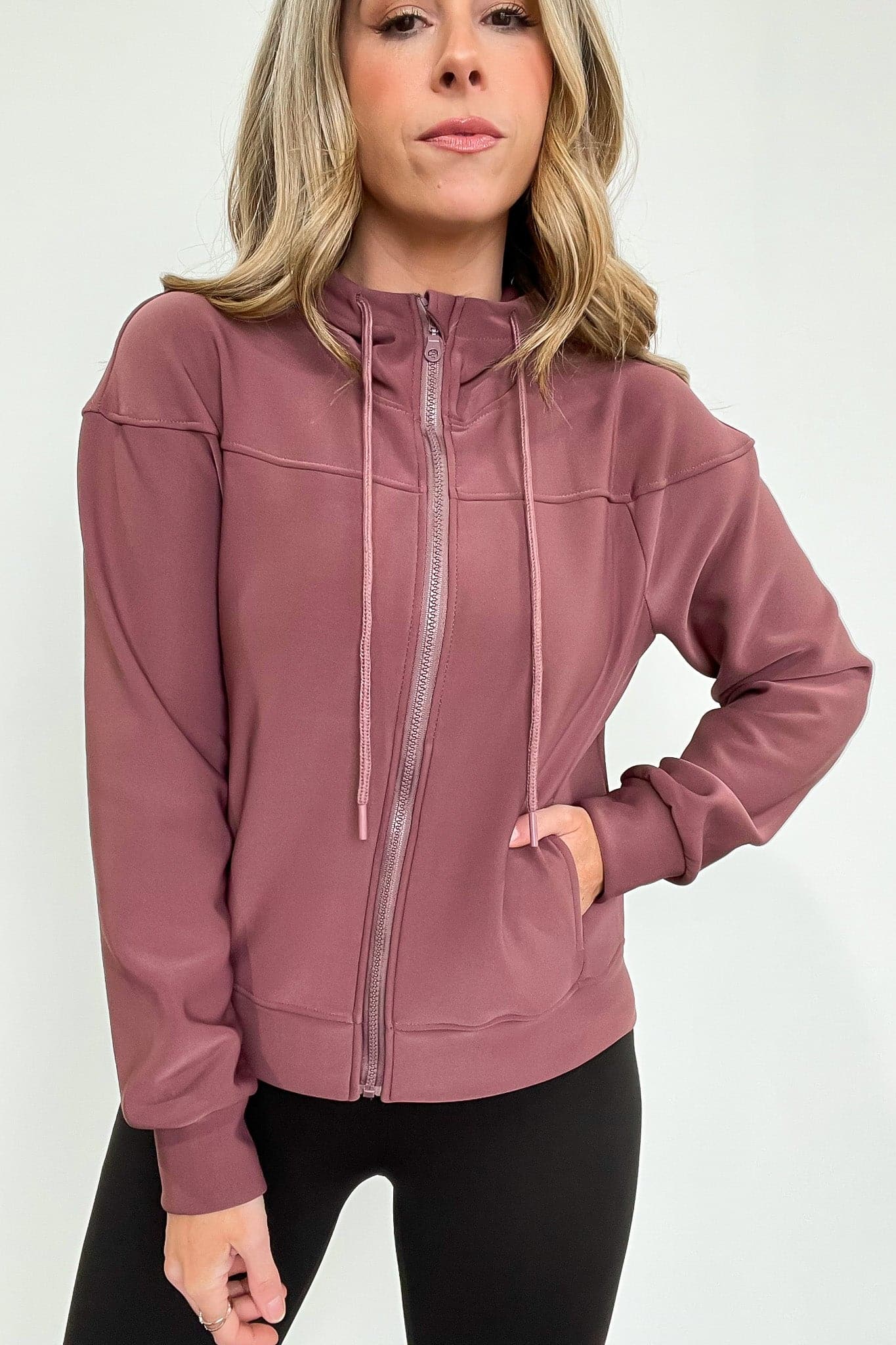  Synoy Scuba Knit Zip Hooded Jacket - Madison and Mallory