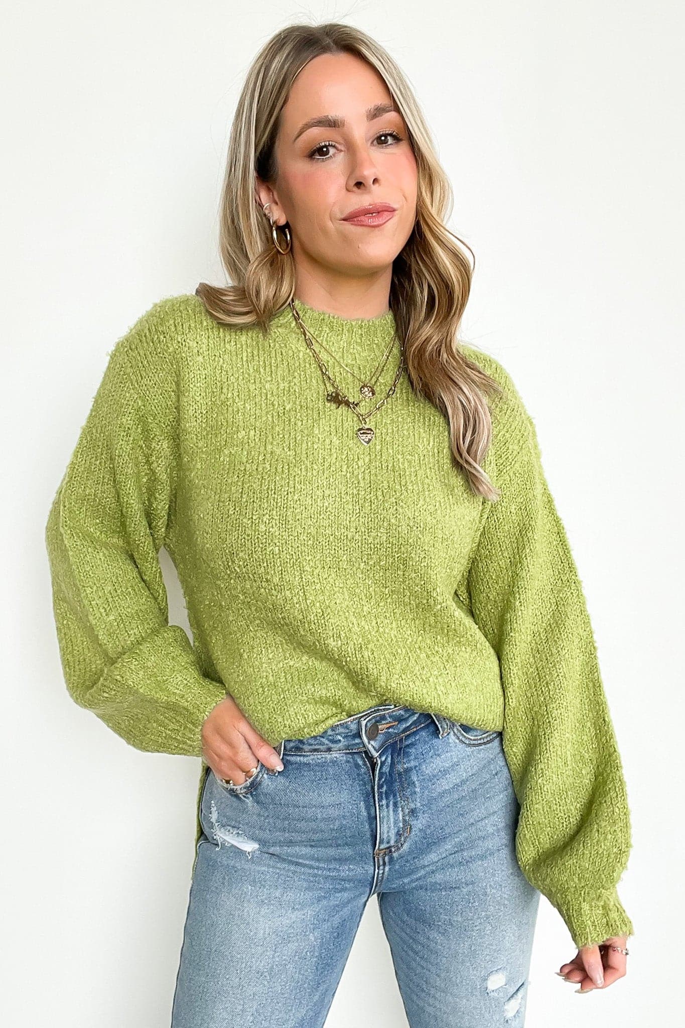  Tamia Mock Neck Sweater - FINAL SALE - Madison and Mallory