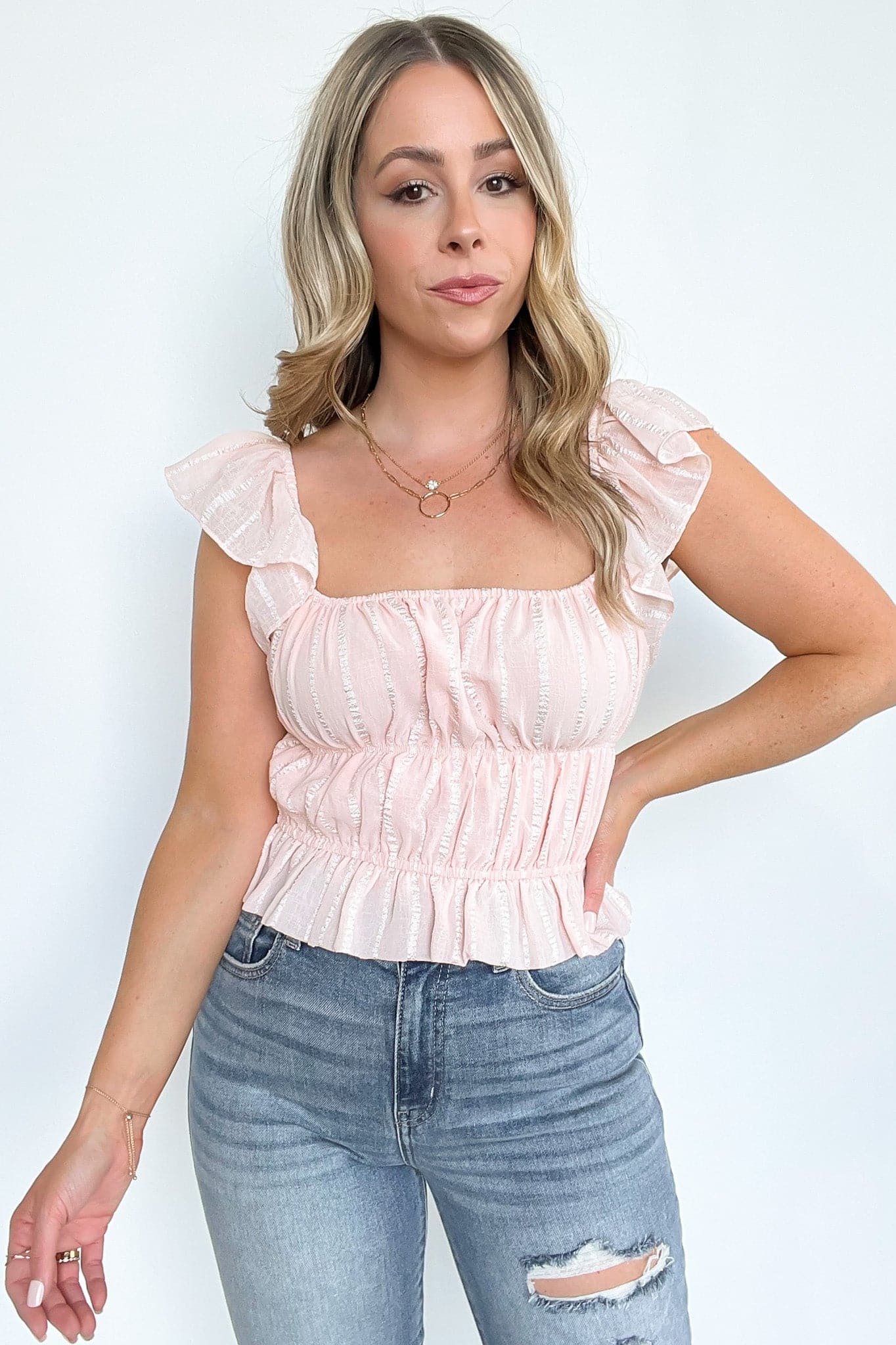 Taverah Square Neck Smocked Top - FINAL SALE - Madison and Mallory