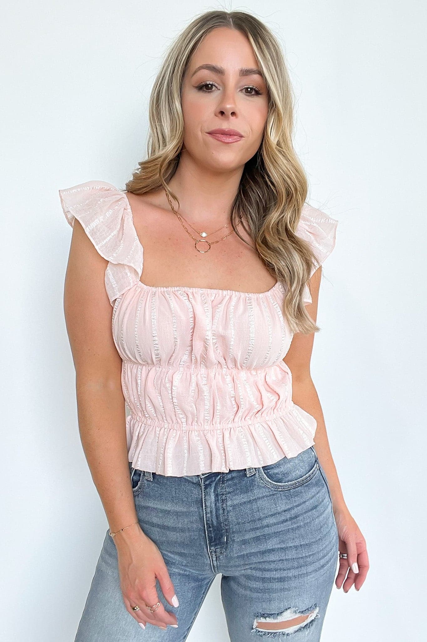  Taverah Square Neck Smocked Top - FINAL SALE - Madison and Mallory