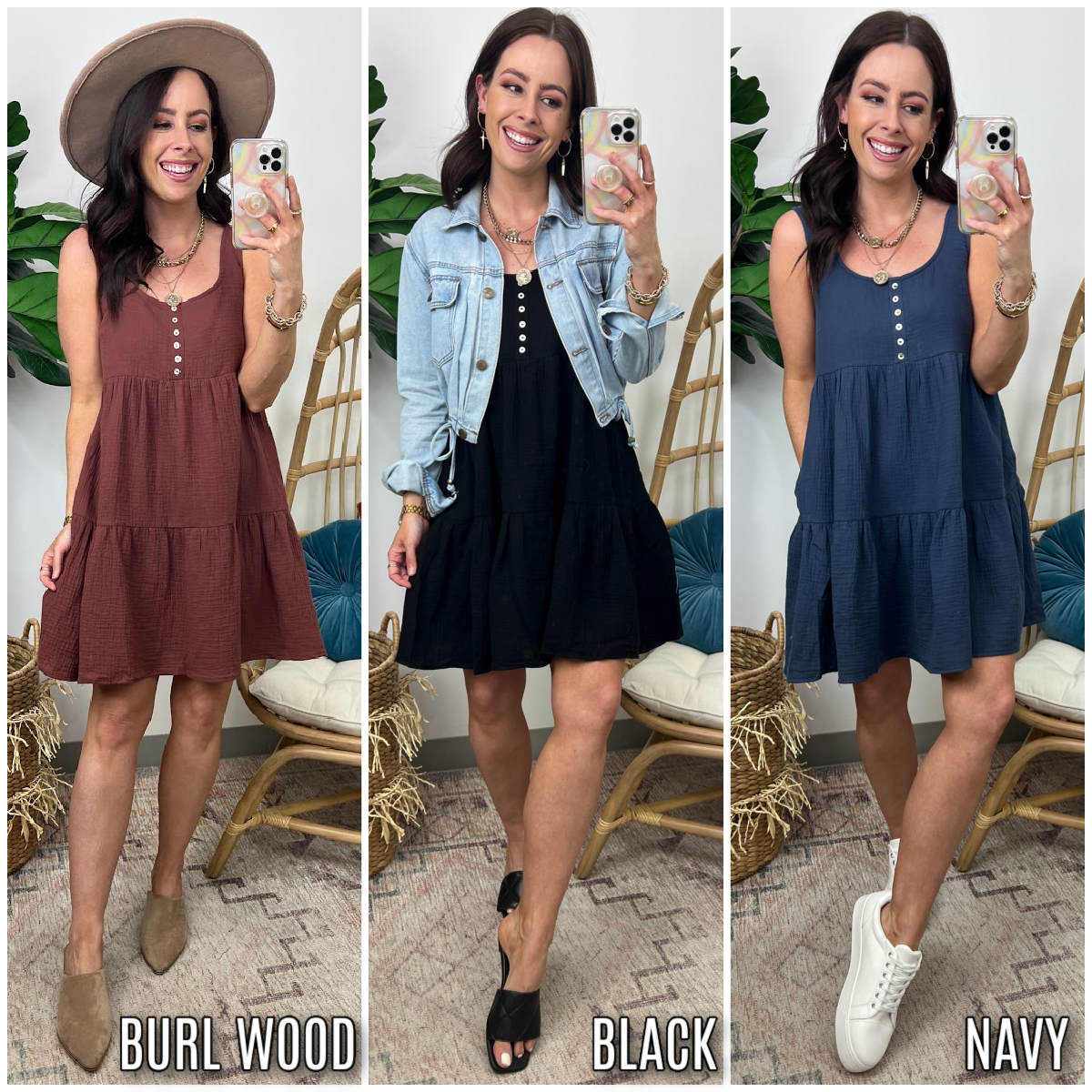  Terrence Tiered Button Babydoll Dress - FINAL SALE - Madison and Mallory