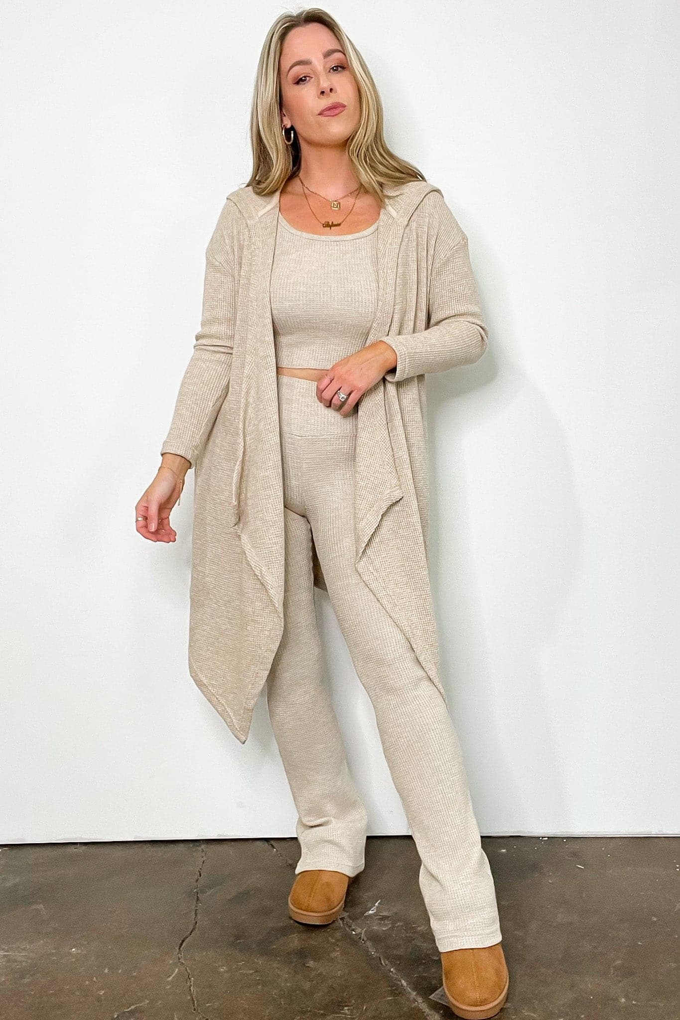  That Cozy Feeling Brushed Knit Hooded Cardigan | CURVE - FINAL SALE - Madison and Mallory
