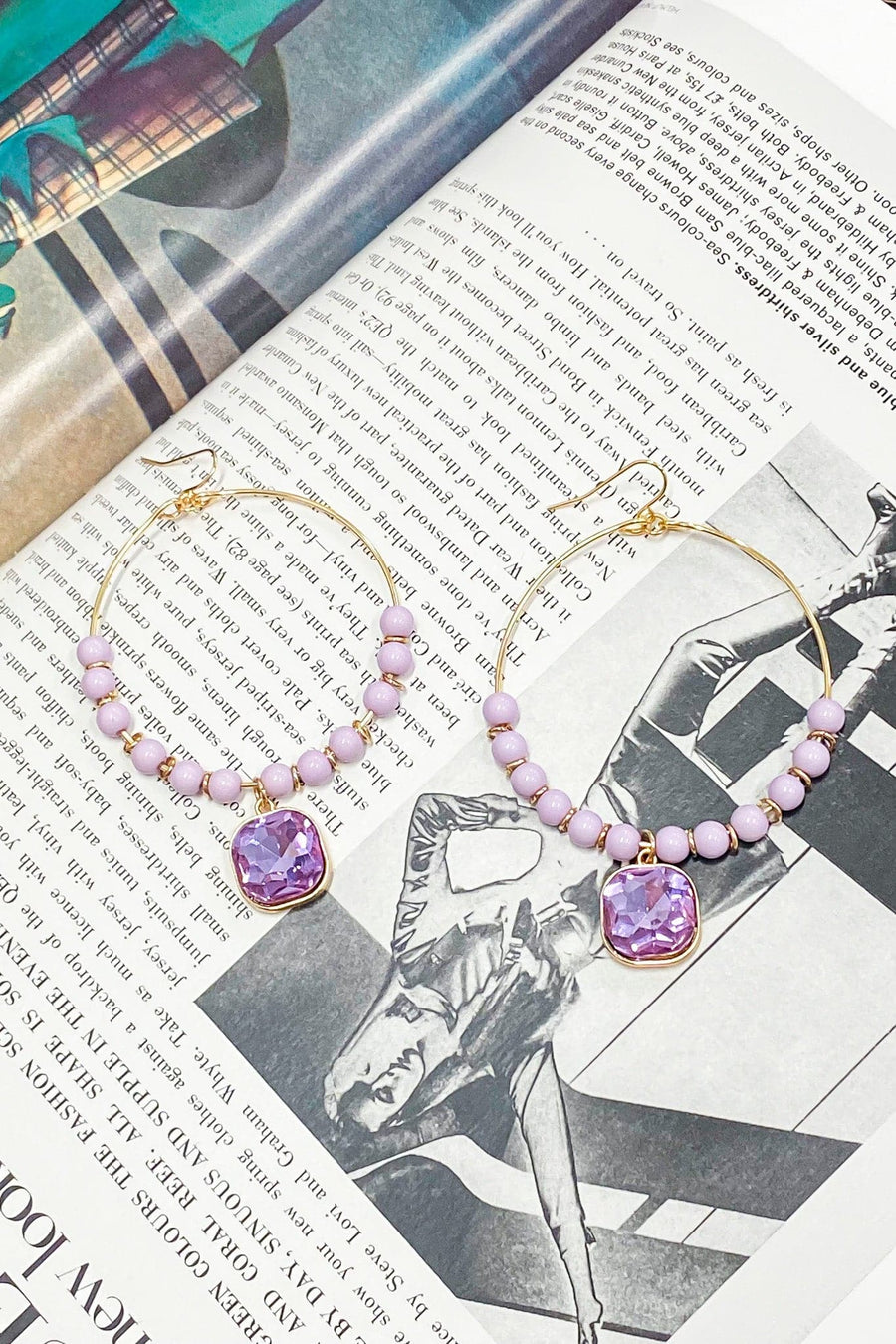 Lavender Think of Me Crystal Drop Beaded Earrings - Madison and Mallory