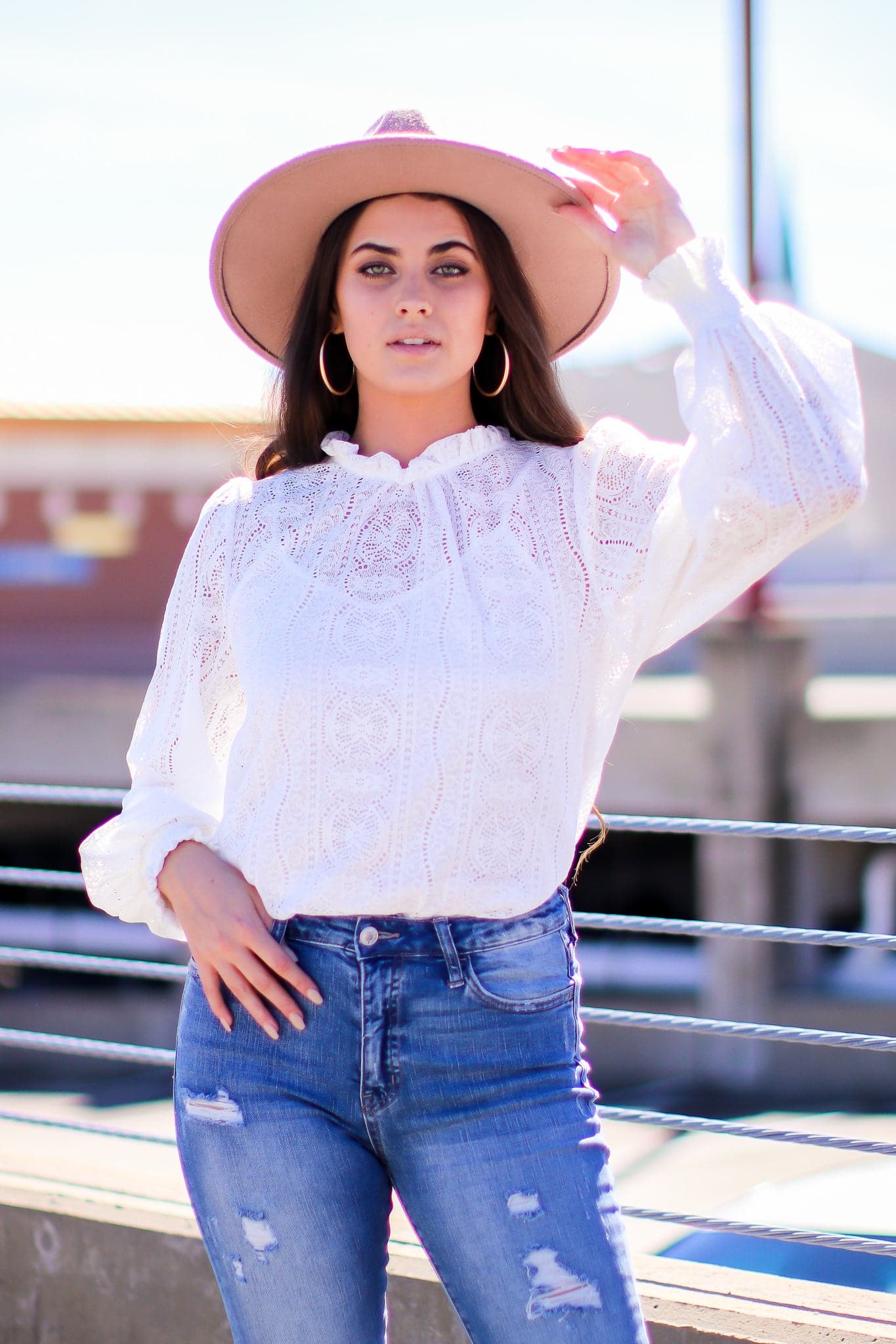  Thoughts of You High Neck Lace Top - FINAL SALE - Madison and Mallory