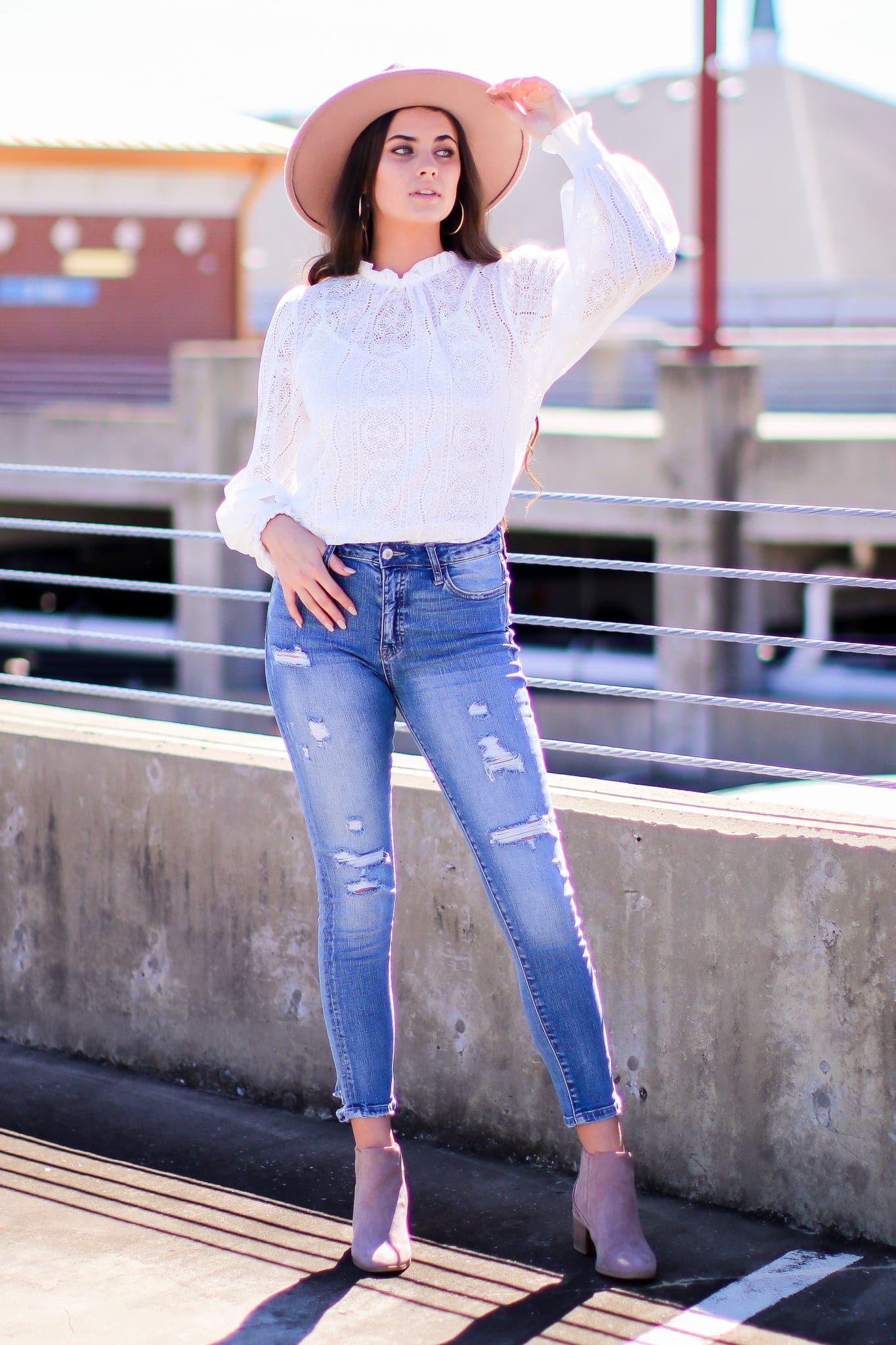  Thoughts of You High Neck Lace Top - FINAL SALE - Madison and Mallory