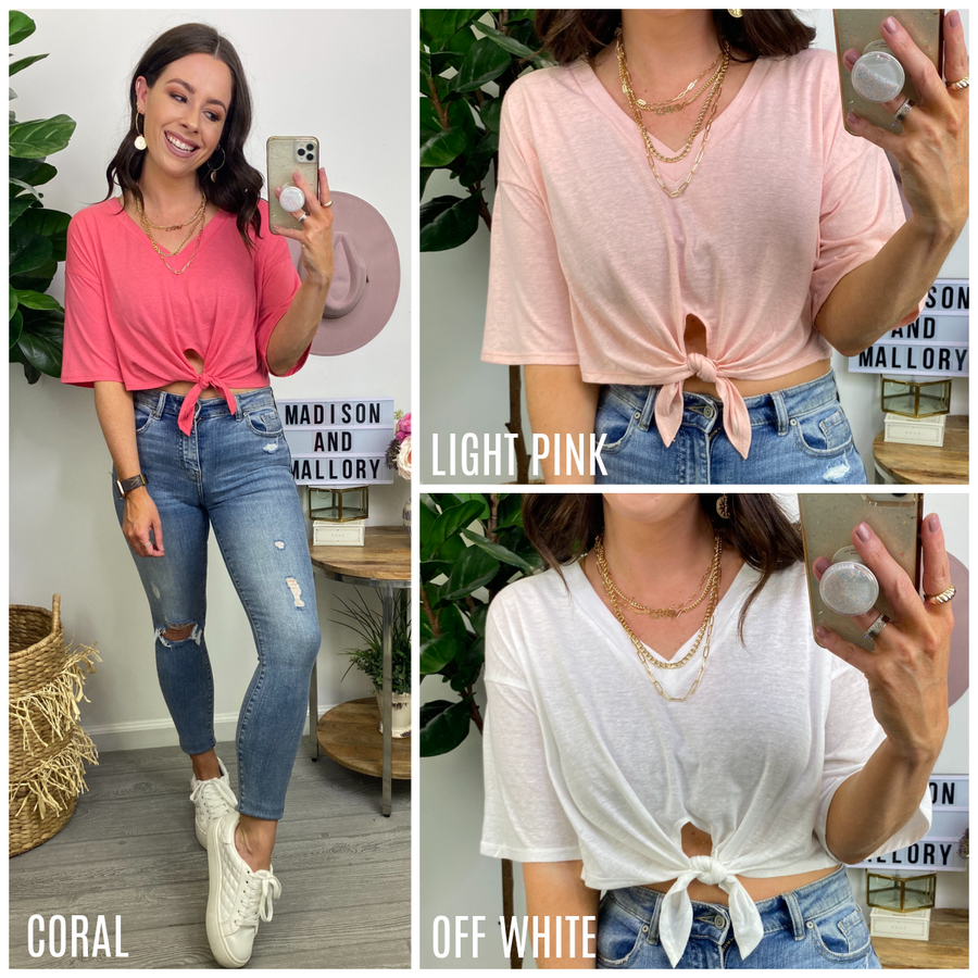  Tie it With Me V-Neck Top - FINAL SALE - Madison and Mallory