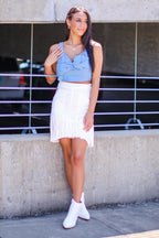  Tie it With Me Chambray Bow Crop Top - FINAL SALE - Madison and Mallory