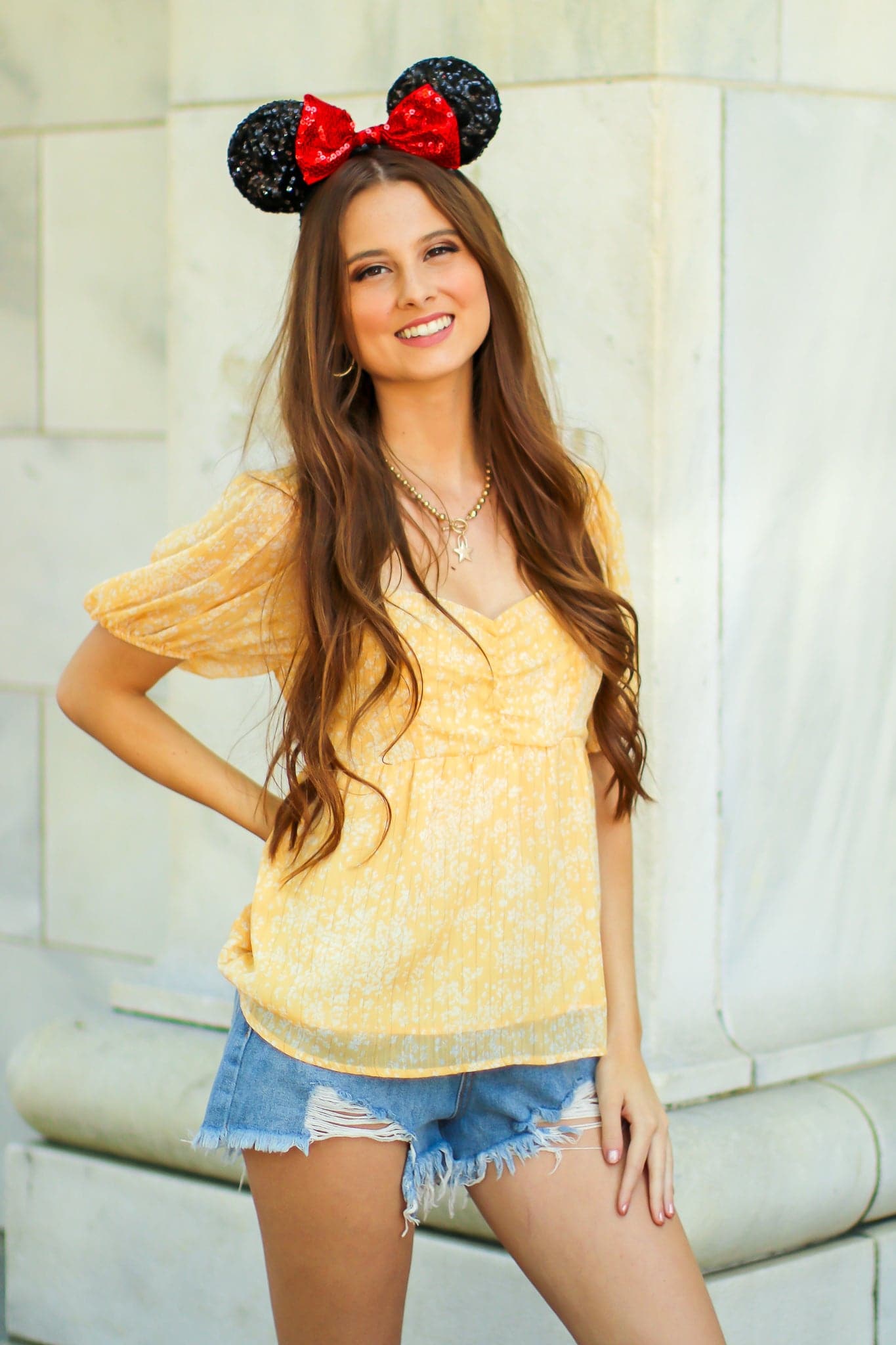 S / Yellow Tilien Floral Babydoll Top - FINAL SALE - Madison and Mallory