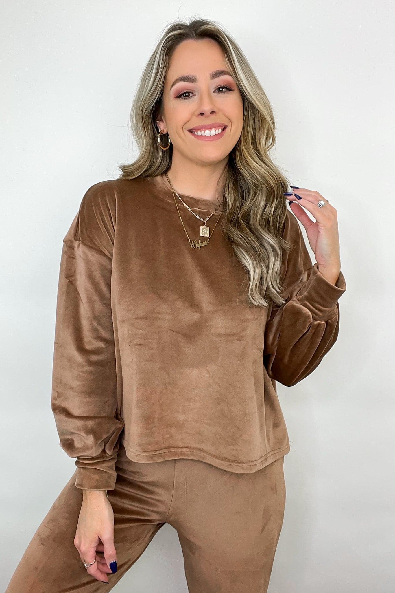  Toasty Feeling Velour Cropped Top - FINAL SALE - Madison and Mallory