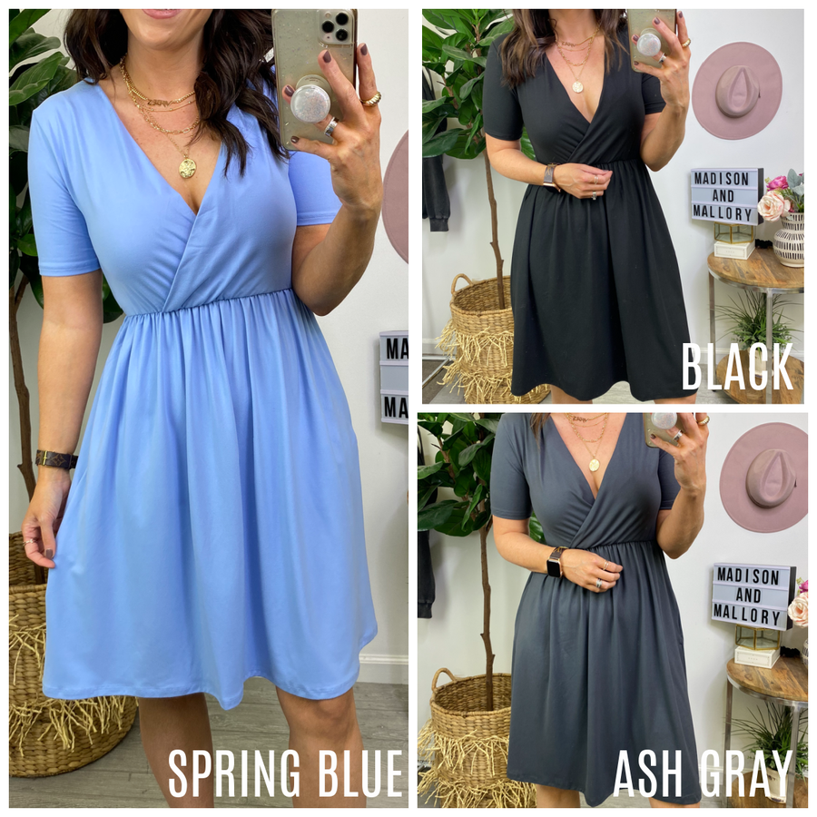  Top Notch Surplice Front Dress - Madison and Mallory