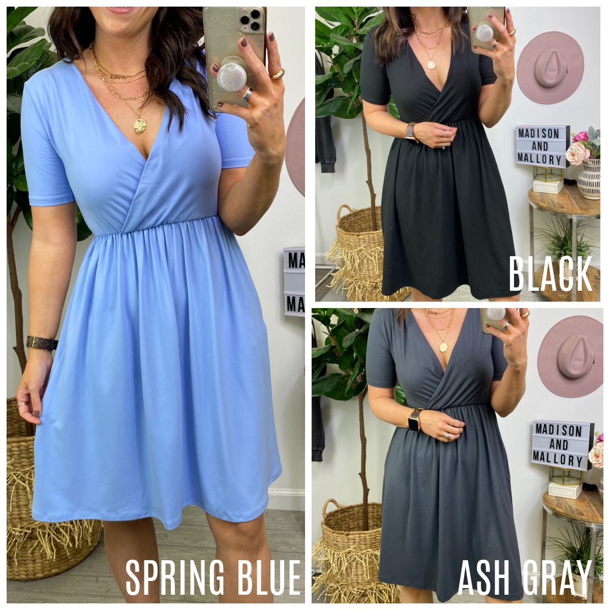  Top Notch Surplice Front Dress - FINAL SALE - Madison and Mallory