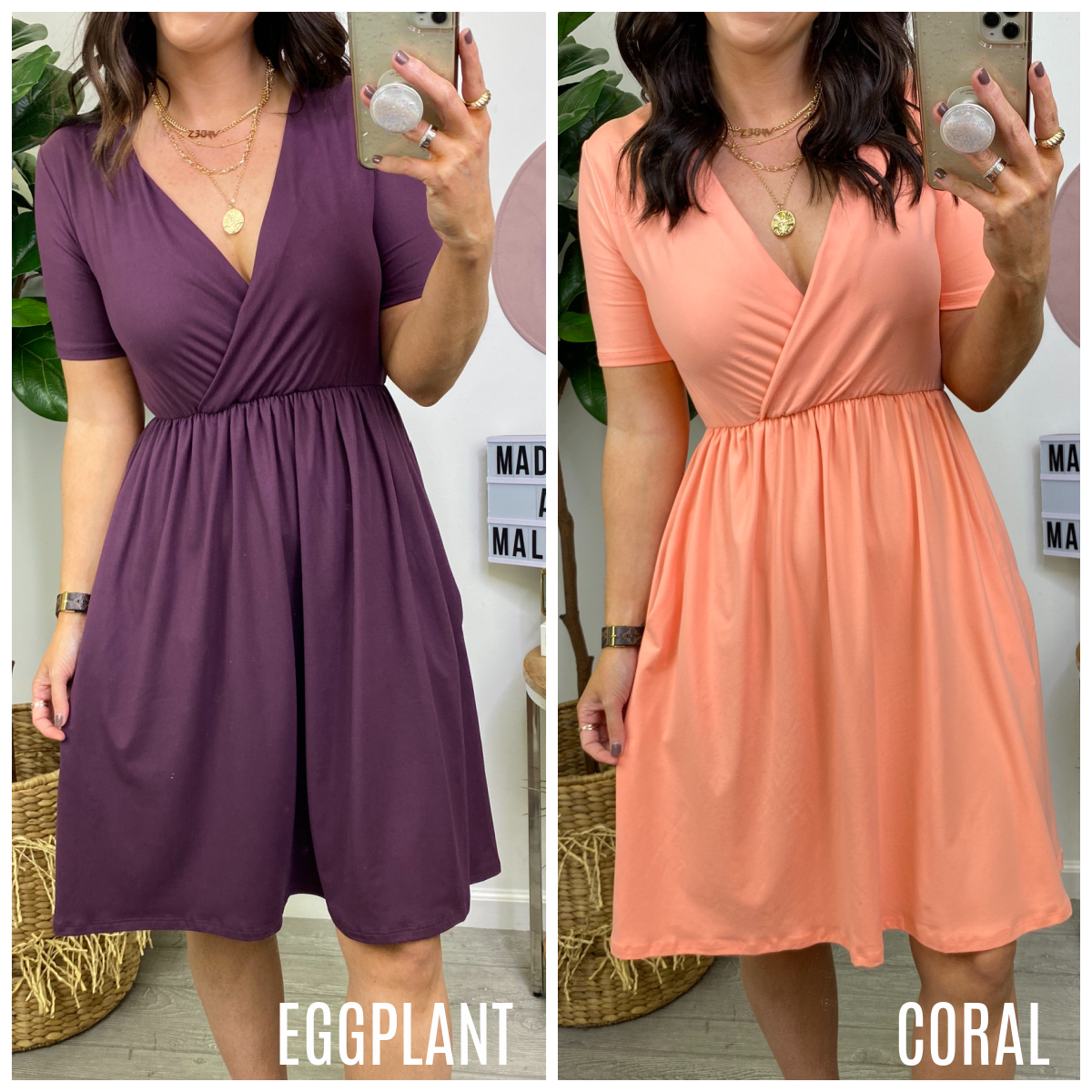  Top Notch Surplice Front Dress - FINAL SALE - Madison and Mallory