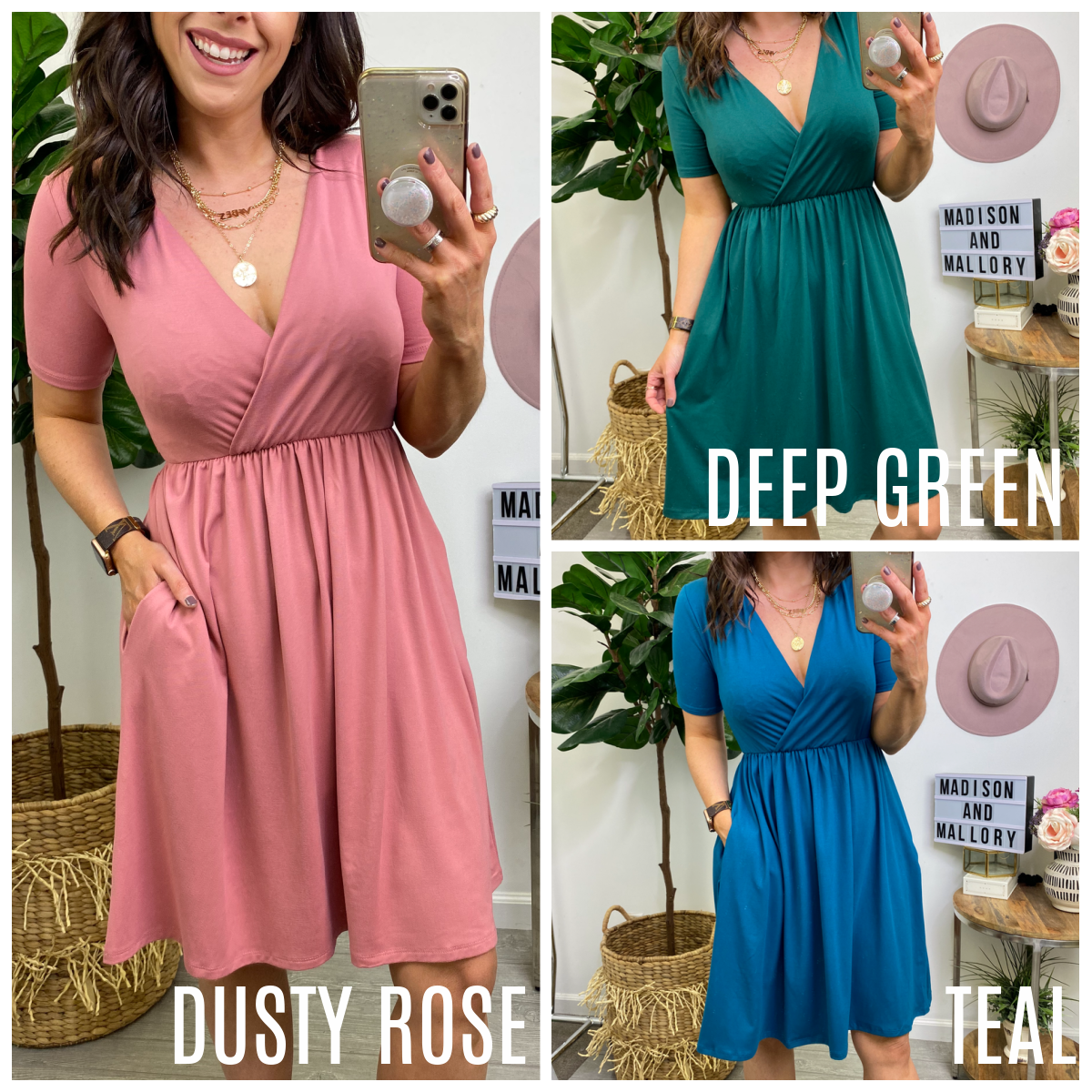  Top Notch Surplice Front Dress - FINAL SALE - Madison and Mallory