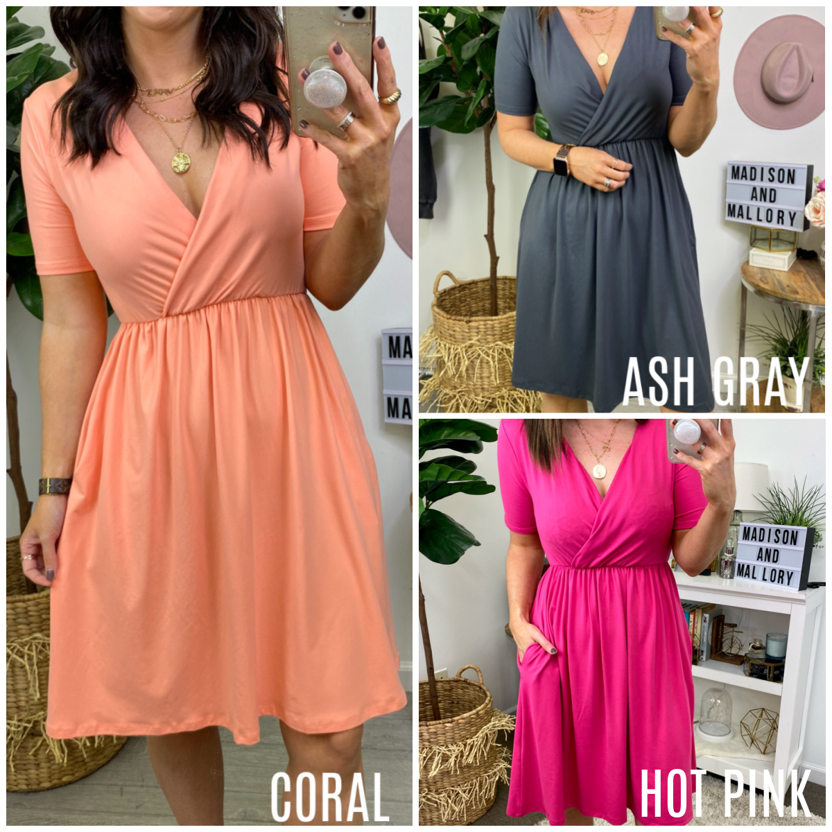  Top Notch Surplice Front Dress - FINAL SALE - Madison and Mallory