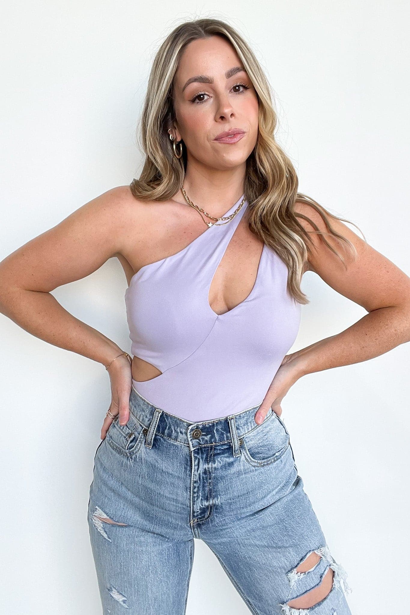  Toryn Cutout One Shoulder Bodysuit - FINAL SALE - Madison and Mallory