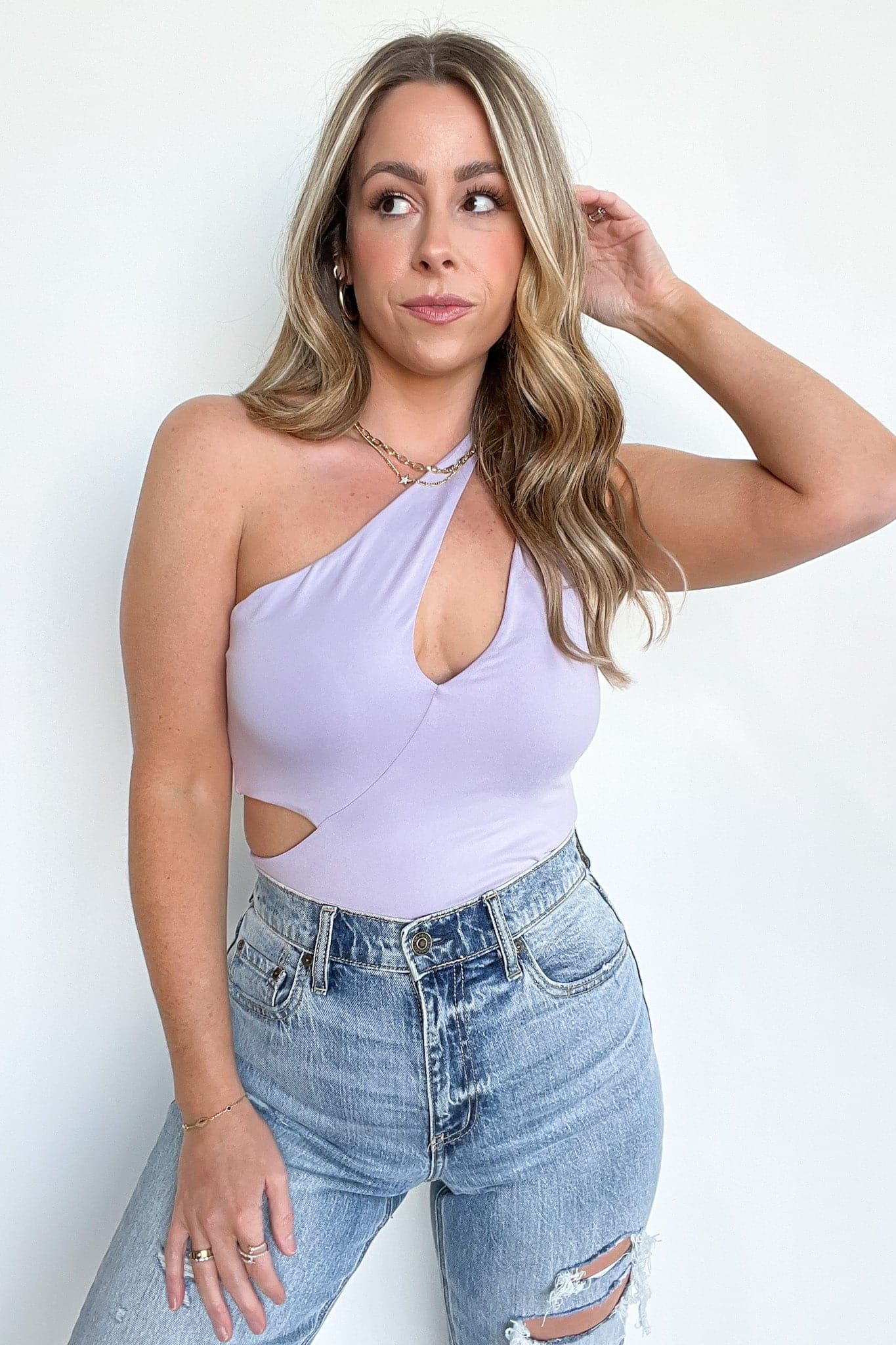  Toryn Cutout One Shoulder Bodysuit - FINAL SALE - Madison and Mallory