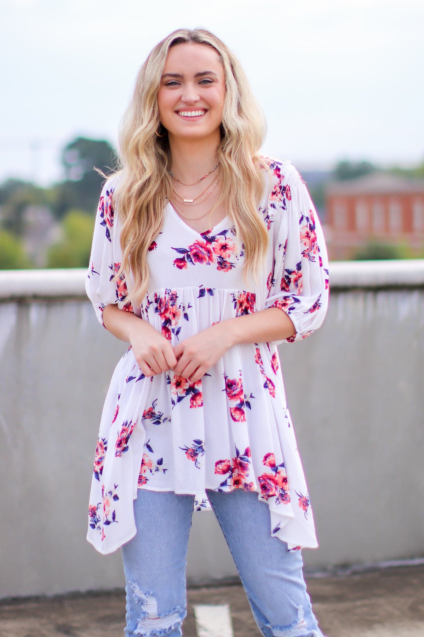  Totally Botanic Floral Tunic Top - CURVE - FINAL SALE - Madison and Mallory