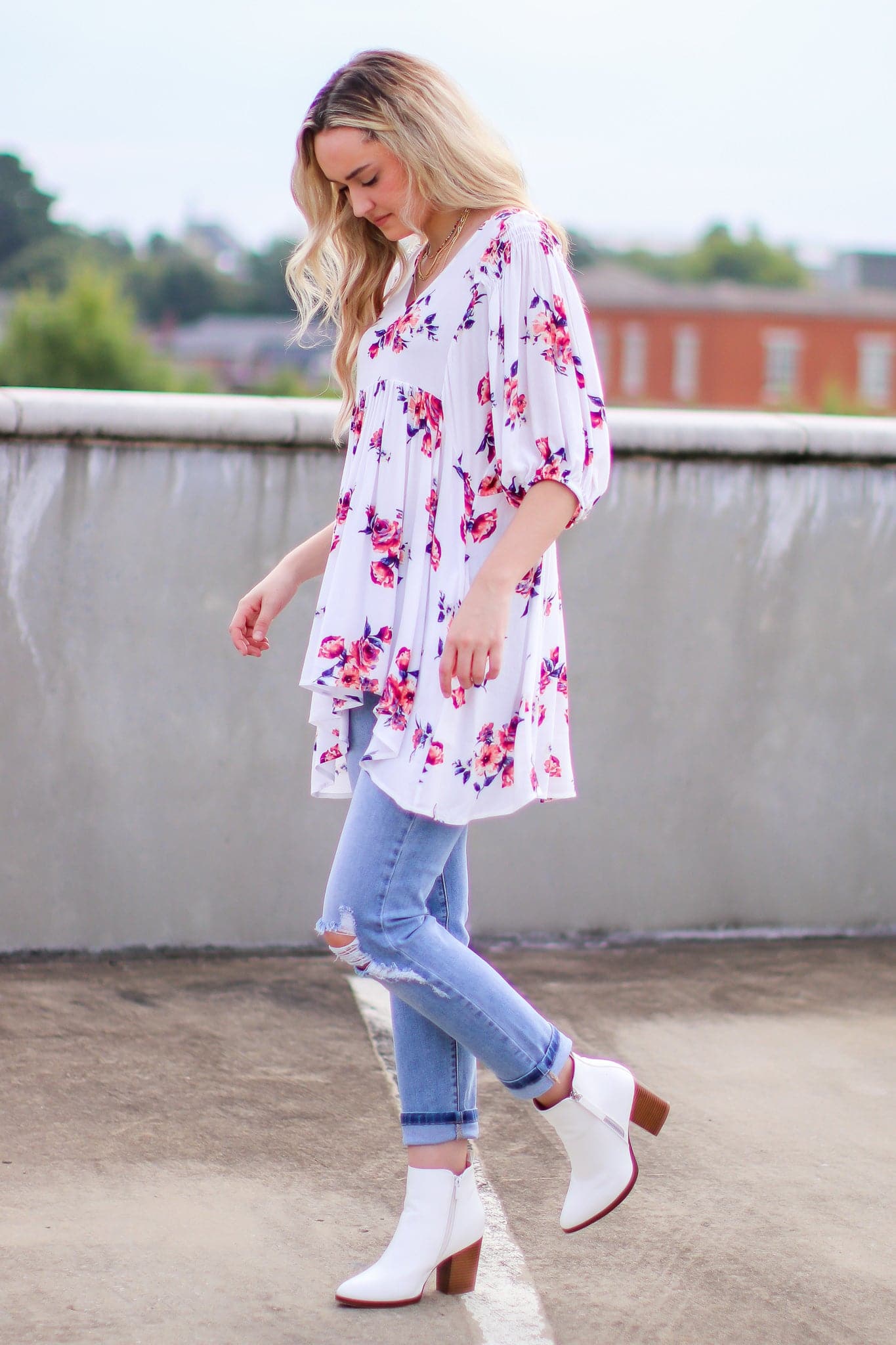 Totally Botanic Floral Tunic Top - CURVE - FINAL SALE - Madison and Mallory