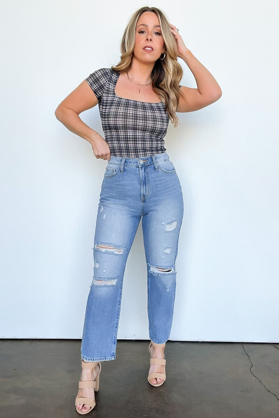  Tracilynn Distressed Mom Jeans | BACK IN STOCK - Madison and Mallory