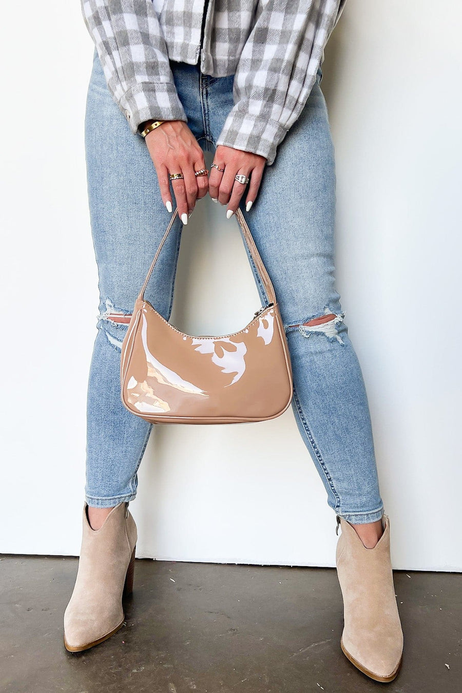  Trade Notes Enamel Zip Top Handbag - Madison and Mallory