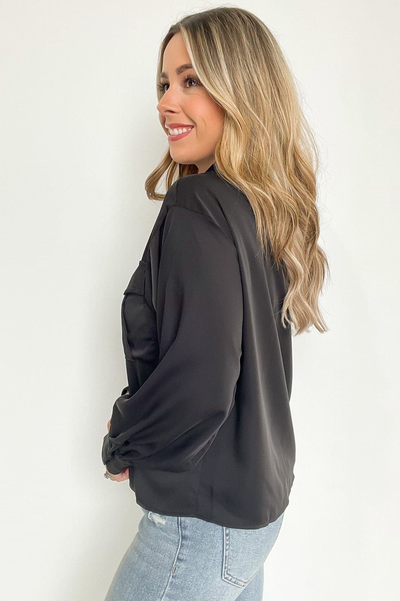  Tres Classique Puff Sleeve Button Down Top - FINAL SALE - Madison and Mallory