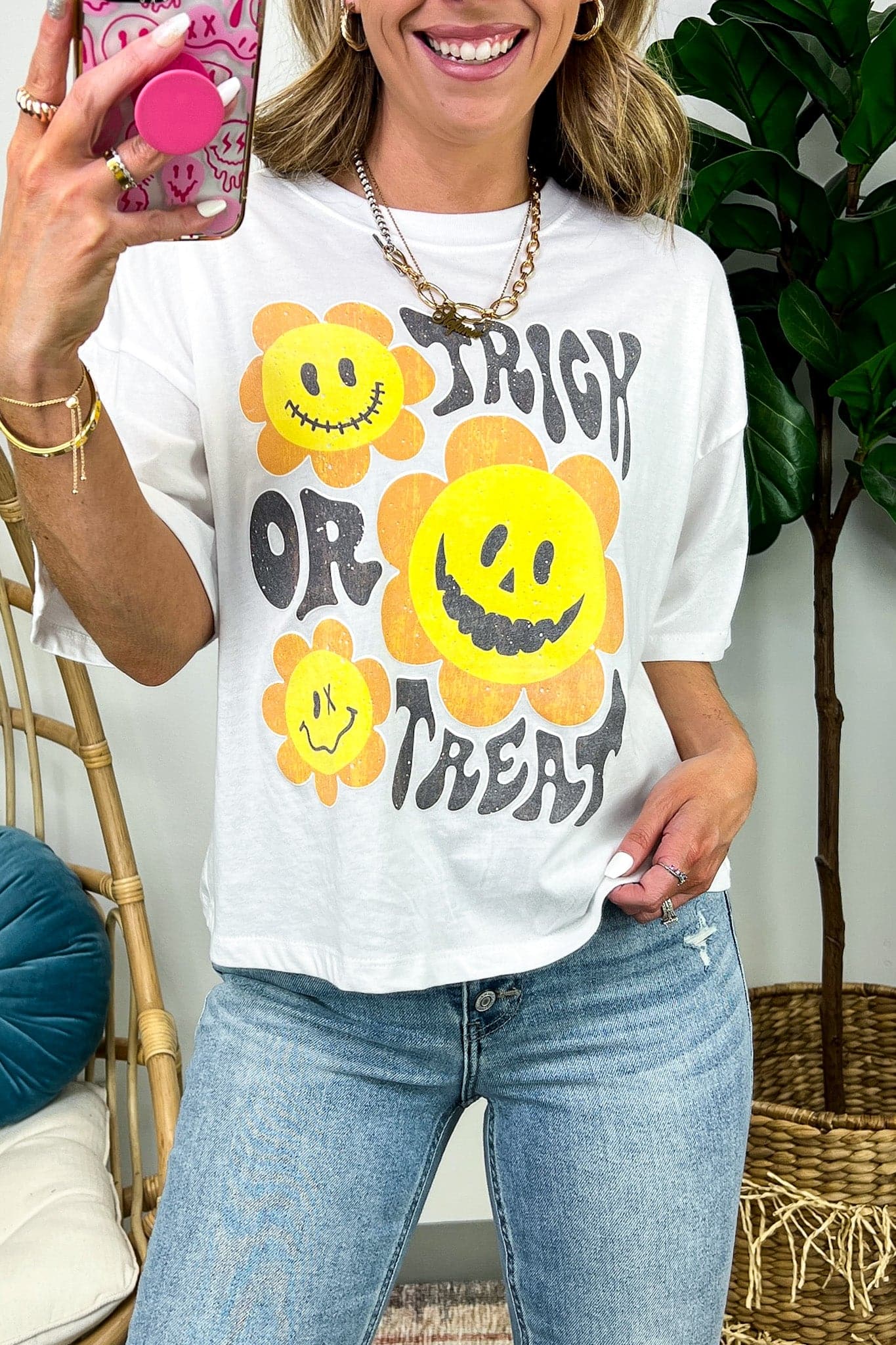  Trick or Treat Relaxed Graphic Tee - BACK IN STOCK - Madison and Mallory