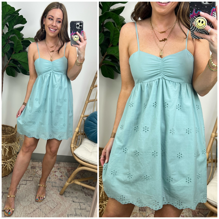  Unwavering Love Eyelet Babydoll Dress - FINAL SALE - Madison and Mallory