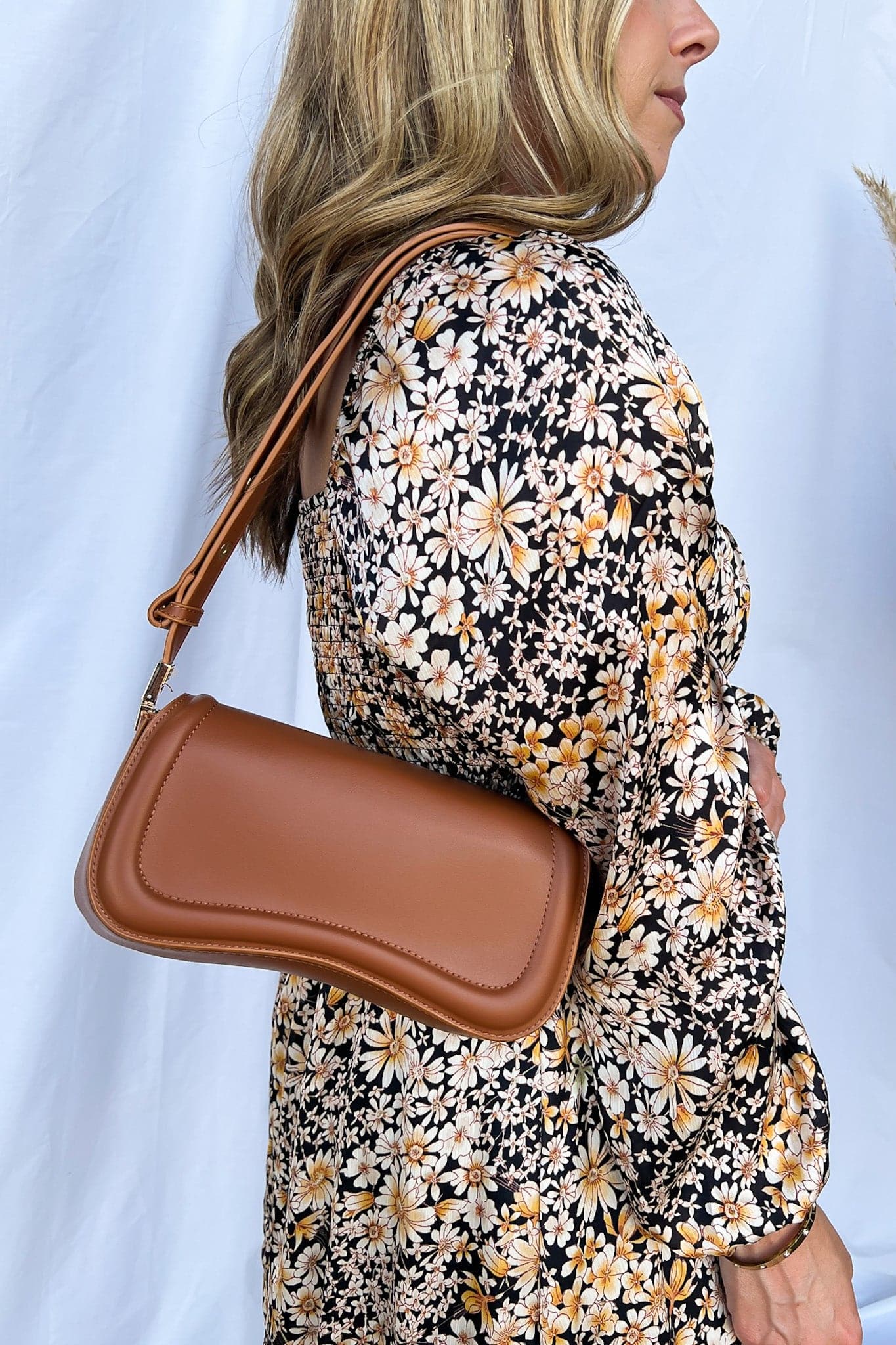 Camel Upgrade Era Faux Leather Flap Shoulder Bag - FINAL SALE - Madison and Mallory