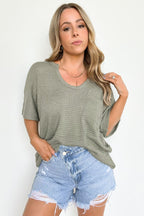 Varnie Knit U-Neck Pocket Top - FINAL SALE - Madison and Mallory