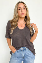 Varnie Knit U-Neck Pocket Top - FINAL SALE - Madison and Mallory
