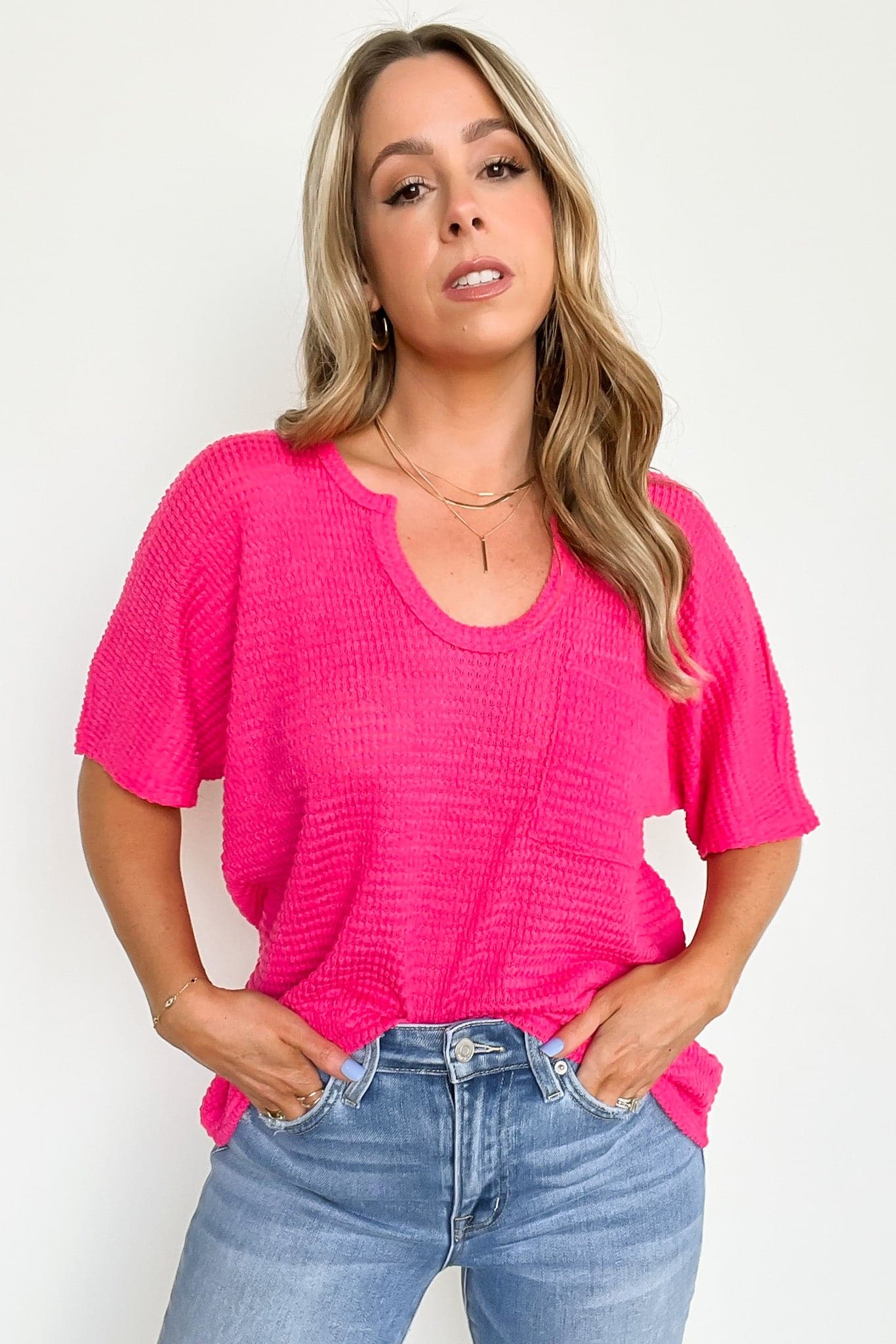 Varnie Knit U-Neck Pocket Top - FINAL SALE - Madison and Mallory